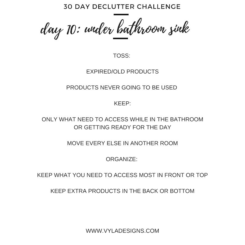 30 DAY DECLUTTER CHALLENGE – UNDER BATHROOM SINK