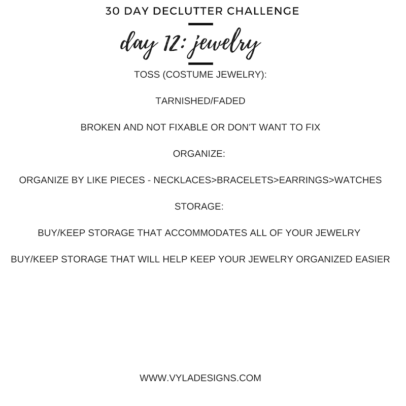 30 DAY DECLUTTER CHALLENGE – JEWELRY