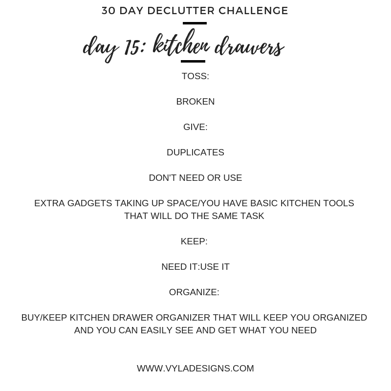 30 DAY DECLUTTER CHALLENGE – KITCHEN DRAWERS