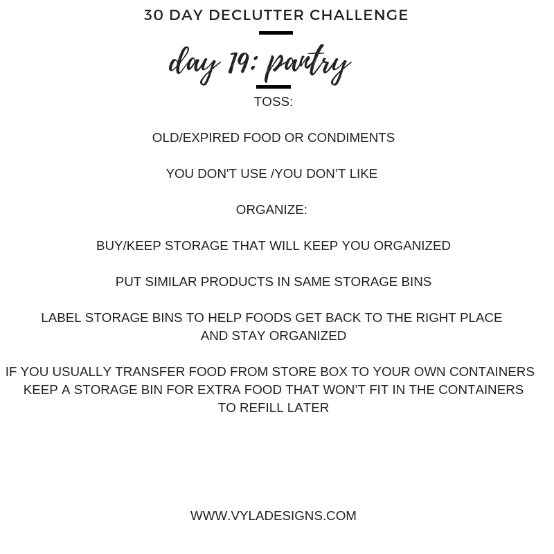 30 DAY DECLUTTER CHALLENGE – PANTRY