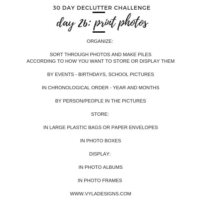 30 DAY DECLUTTER CHALLENGE – PRINT PHOTOS